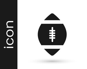 Grey American Football ball icon isolated on white background. Rugby ball icon. Team sport game symbol. Vector Illustration.