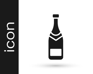 Grey Champagne bottle icon isolated on white background. Vector Illustration.