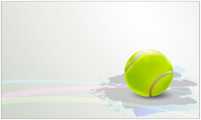 3 d Vector Tennis Ball. A realistic object and sports background for posters, leaflets for world tennis competitions.Vector illustration.Sport equipment element.