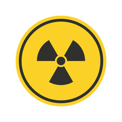 Fototapeta premium Radiation toxic Sign. Radiation nuclear vector icon. Symbol of Warning toxic in a black frame on yellow background.