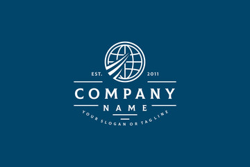 financial globe logo design vector template