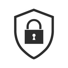 Security vector icon isolated on white background. Shield security icon. Lock security icon. Protection sign.