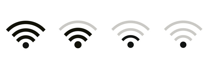 Set Of Wi-Fi Icons. WiFi Zone Sign. Remote access and communication symbols.