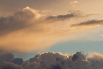 Heaven. Cumulus clouds. Natural background.