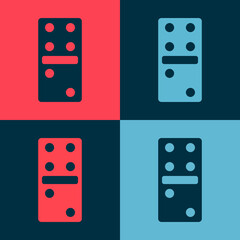 Pop art Domino icon isolated on color background. Vector Illustration.