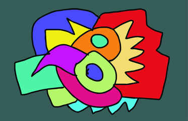hand drawn colorful abstract pattern