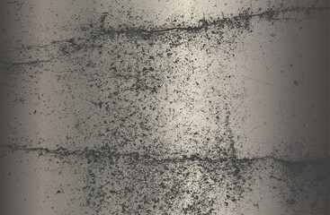 Luxury silver, chromium metal gradient background with distressed cracked concrete texture.