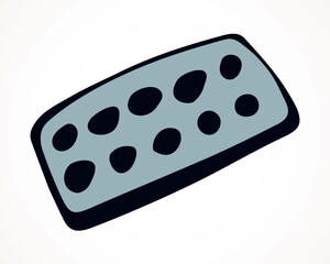 Plate with pills. Vector drawing