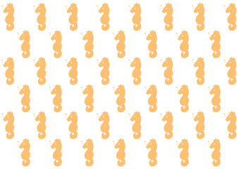 Seamless sea cute pattern with seahorse summer pattern vector