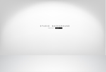 Obraz premium Empty White Studio room Backdrop. Light interior with copyspace