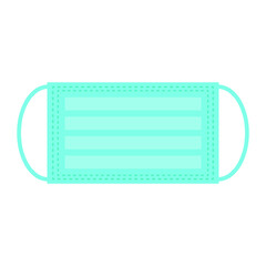 Blue medical mask on a white background, icon for design, vector illustration