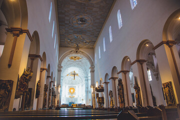 Fototapeta na wymiar catholic church inside. interior