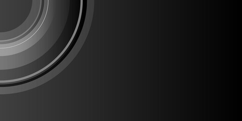 Modern simple abstract black background with white circle stripes for business and social media post stories design template