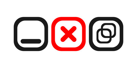 Maximize Minimize Restore icon, Program icon, vector illustration of set icon maximize minimize restore icon set