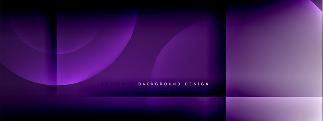 Vector abstract background - circle and cross on fluid gradient with shadows and light effects. Techno or business shiny design templates for text