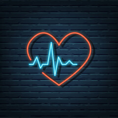 heart pulse rate neon sign