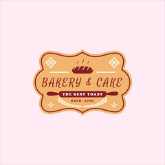 Vintage retro bakery logo badges labels stamp and sticker