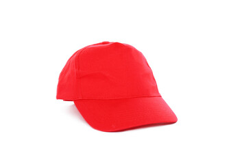 Red cap isolated on white background