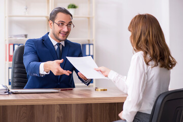 Business meeting between businessman and businesswoman