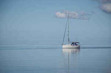 Fototapeta premium Ship on Still Waters in the Netherlands