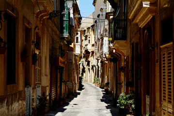 Fototapeta na wymiar Street View Of The Malta Old Town