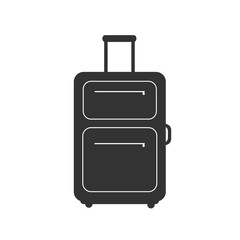 Travel bag icon in flat style. Luggage vector illustration on white isolated background. Baggage business concept.