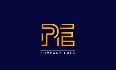 Obraz premium Creative letters PE or EP Logo Design Vector Template. Initial Letters PE Logo Design 