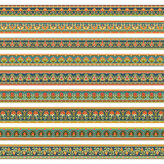 Abstract ethnic stripes. Ornamental borders set