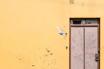 A vintage door at Huaykwang Market in Bangkok Thailand