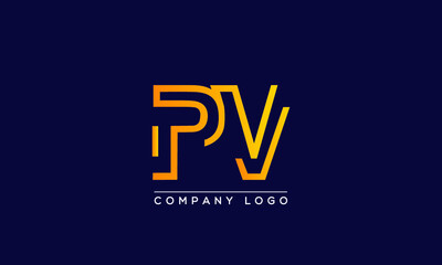 Fototapeta na wymiar Creative letters PV or VP Logo Design Vector Template. Initial Letters PV Logo Design 