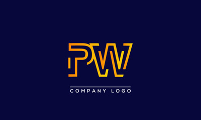 Fototapeta na wymiar Creative letters PW or WP Logo Design Vector Template. Initial Letters PW Logo Design 
