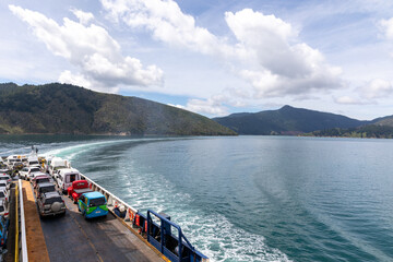 The Marlborough Sounds from the ferry between the North Island and South Island in New Zealand