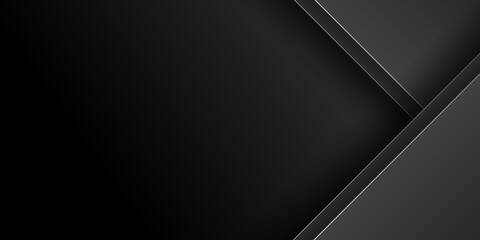 Black abstract background with 3D overlap shadow layer