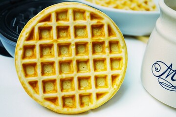 Homemade Mini Waffles, selective focus