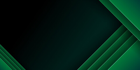 Abstract vector wave lines green and black colors isolated on black background for design elements in concept technology, modern, science. A.I.