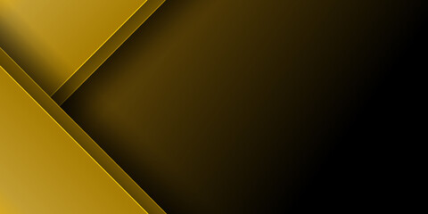 Modern abstract black background with gold line composition