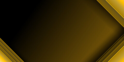 Modern eelegant gold black abstract background with overlap layer for wide banner
