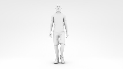 Men walking in white design background