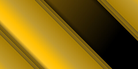 Modern abstract gold black 3D wide banner background