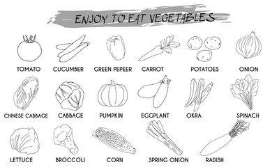 Vegetables various line set