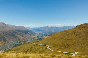 The view of Queenstown from the Pisa Conservation Area track
