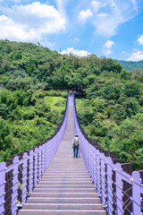 The famous Baishihu Suspension Bridge, Neihu district, Taiwan