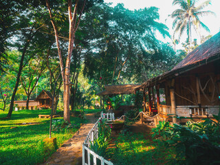 traditional banten house (Baduy or badui) made of simple bamboo
