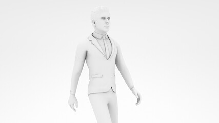 Men walking in white design background