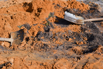 Orange Sand and Shovel Photography construction work