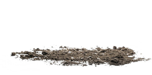  Dirt pile isolated on white background, with clipping path