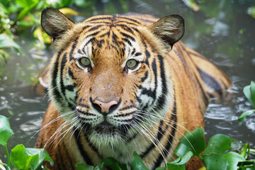 Naklejka premium Tiger in Lake