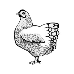 chicken vector graphics . chicken illustration of a graphic liner, engraved in vintage style. illustration for farms and production, eco product, natural. Label for chicken of the product.
