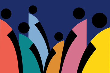 Illustration of human figures to represent a group of people