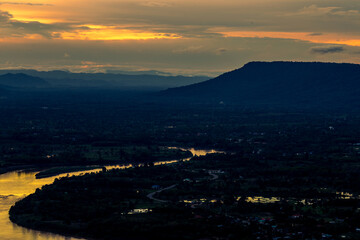 Natural background, high angle from the high mountains that can see the scenery around, the wind blows through the cool, blurred of traveling, the integrity of the moist forest.